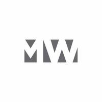 monograma del logotipo de mw con plantilla de diseño de estilo de espacio negativo vector