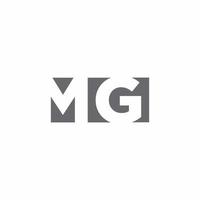 mg logo monograma con plantilla de diseño de estilo de espacio negativo vector