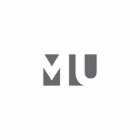 MU Logo monogram with negative space style design template vector