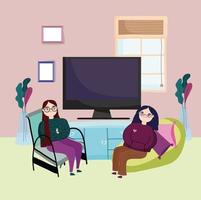 girls living room vector