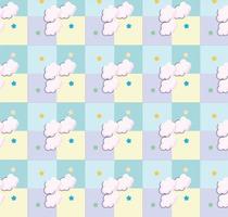 cute clouds stars pattern vector