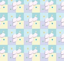 cute clouds stars pattern vector