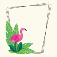 flamingo foliage frame vector