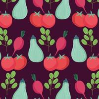 food pumpkin green tomatoes radish organic pattern vector