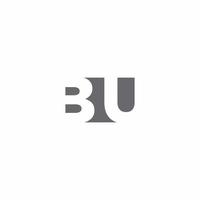 bu logo monograma con plantilla de diseño de estilo de espacio negativo vector