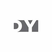 DY Logo monogram with negative space style design template vector