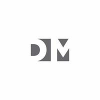 DM Logo monogram with negative space style design template vector