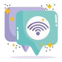 social media, internet wifi mesasge bubbles in cartoon style vector