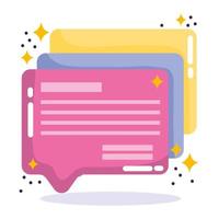 social media, speech bubbles chat and messages in cartoon style vector