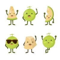 Summer Melon Character Collection vector