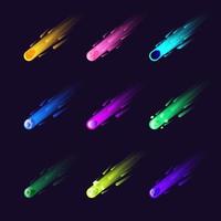 Space Meteor Icon Collection vector