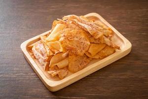 Taro Chips - fried or baked sliced taro photo