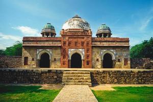 Facade of Mosque of Isa Khan in New Delhi, India photo