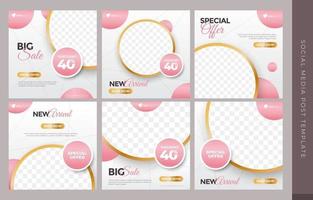 Fashion Social Media Post Collection vector