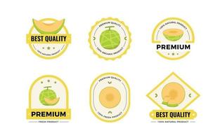 Melon Fruit Badges Collection vector