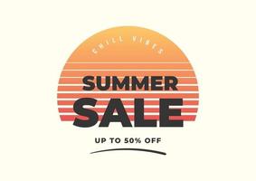 Summer sale vintage minimal banner template. vector