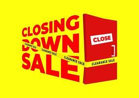 Closing down sale, Clearance sale banner template. vector