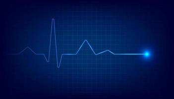 Blue heart pulse monitor with signal. Heart beat cardiogram background. vector