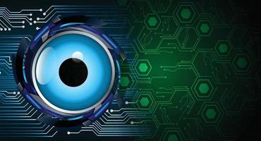 Blue eye cyber circuit future technology concept background vector