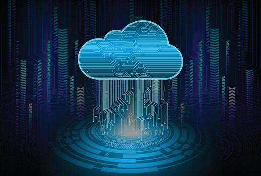 cloud computing circuit future technology concept background vector