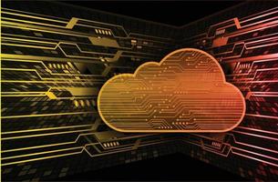 Fondo de concepto de tecnología futura de circuito cibernético de computación en la nube vector