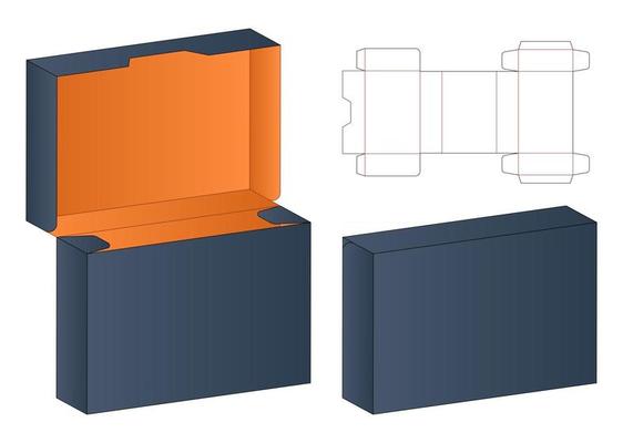 Box packaging die cut template design 3d mockup
