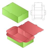 caja de embalaje diseño de plantilla troquelada maqueta 3d vector