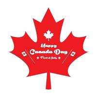 Happy Canada Day free vector illustration in shape of maple leaf