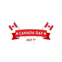 Happy Canada Day free vector illustration badge for icons, stickers and emblems