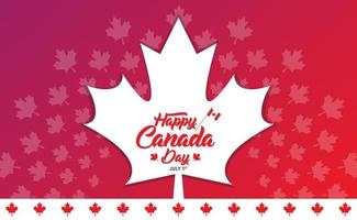 Happy Canada Day free vector illustration background with maple leaf pattern design