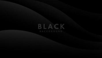 Abstract black with overlaping layer background. Modern and minimal dark template. Simple flat geometric design. You can use for cover, poster, banner web, flyer, Landing page, Print ad. vector