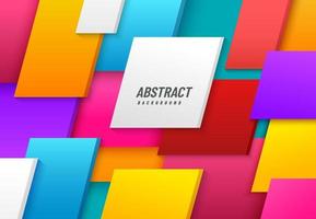 Abstract modern multicolor geometric square shape pattern overlapping on background. Futuristic trendy gradient style. Vector illustration