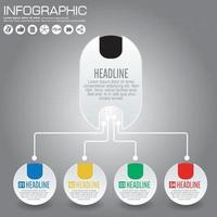 gráfico de información de círculo de negocios, diagrama, presentación de cinco pasos vector