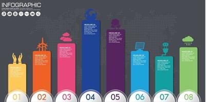 Plantilla de diseño de infografías de línea de tiempo con opciones, diagrama de proceso, ilustración vectorial eps10 vector