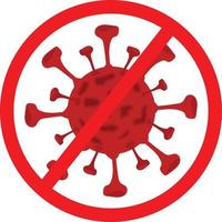 Deadly Covid 19 Red Restriction Icon vector