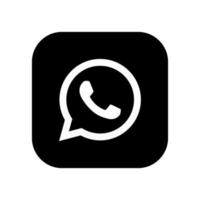 botón de icono negro de whatsapp de redes sociales