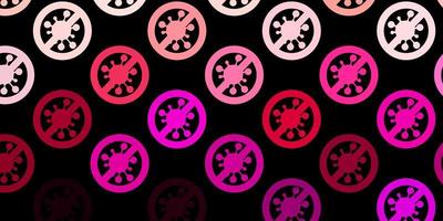 Dark Pink vector texture with disease symbols.