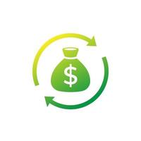 reinvest money icon on white vector