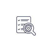 Survey report line icon on white vector