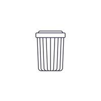 Trash bin icon, line vector art