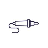 soldering iron, solder line icon on white vector