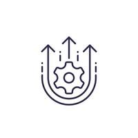 Operational excellence, efficiency, increase in productivity, line icon vector