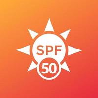 UV, SPF 50 sun protection icon vector