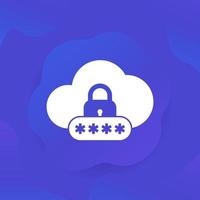 password access to cloud service icon vector