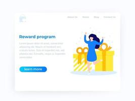 Reward program, website design, vector illustration