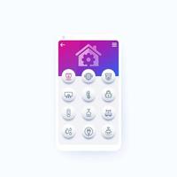 smart house and home automation app with line icons vector