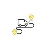 delivery service icon, logistics concept, line art vector