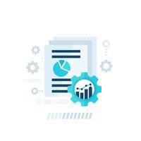 data processing, analytics vector illustration