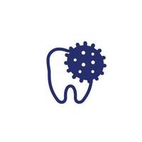 icono de infección dental con diente vector