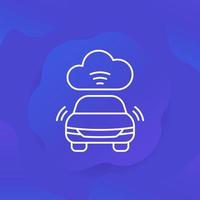 cloud technologies for transport line vector icon
